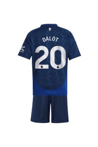 Fotbalové Dres Manchester United Diogo Dalot #20 Dětské Venkovní Oblečení 2024-25 Krátký Rukáv (+ trenýrky)